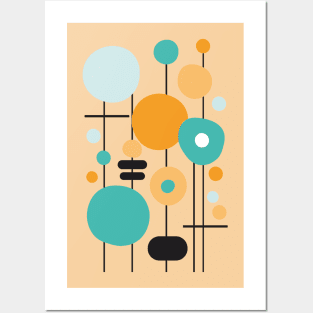 Mid Century Modern Abstract 22 Orange Posters and Art